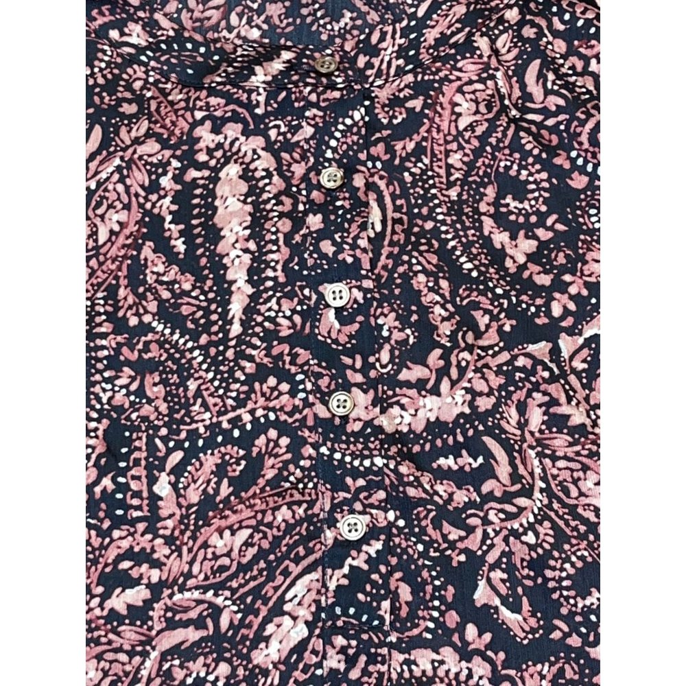 Vince Camuto Womens Size Large Purple Paisley Ruffled Bell Sleeve Popover Blouse - Picture 10 of 13